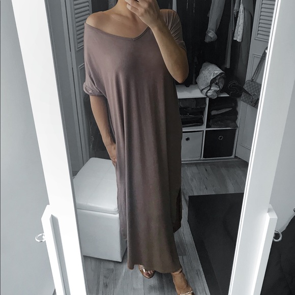 LAST 1✨Cappuccino Oversized Maxi T- Shirt Dress - Picture 4 of 7